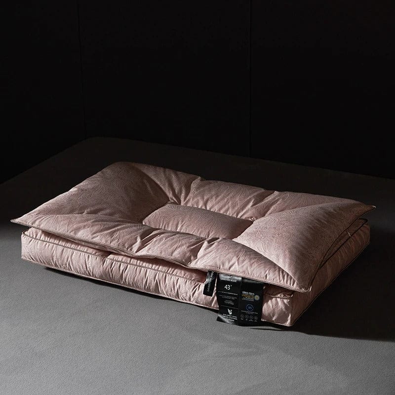 Weißes Gänsedaunen-Memory-Kissen mit Jacquard-Bezug | Petprovac