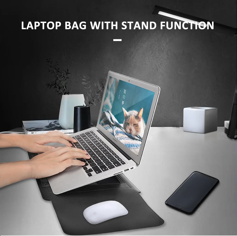 Kirev 4-In-1 Laptop Sleeve With Slim Protective Stand Case