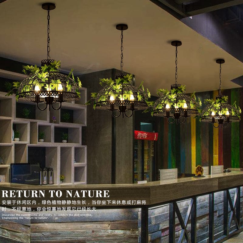 Żyrandol Thornwell Vintage z żelazną klatką | Petprovac