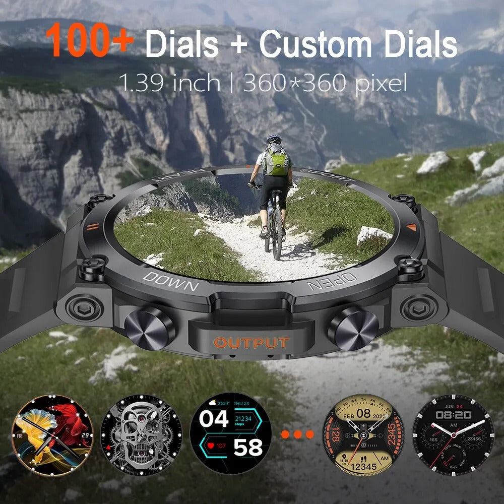 FortisX タイタン タクティカル スマートウォッチ 長持ちバッテリー付き