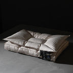 Weißes Gänsedaunen-Memory-Kissen mit Jacquard-Bezug | Petprovac