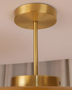 LumaBrass Frostet Glasloftlampe med Messingbeslag