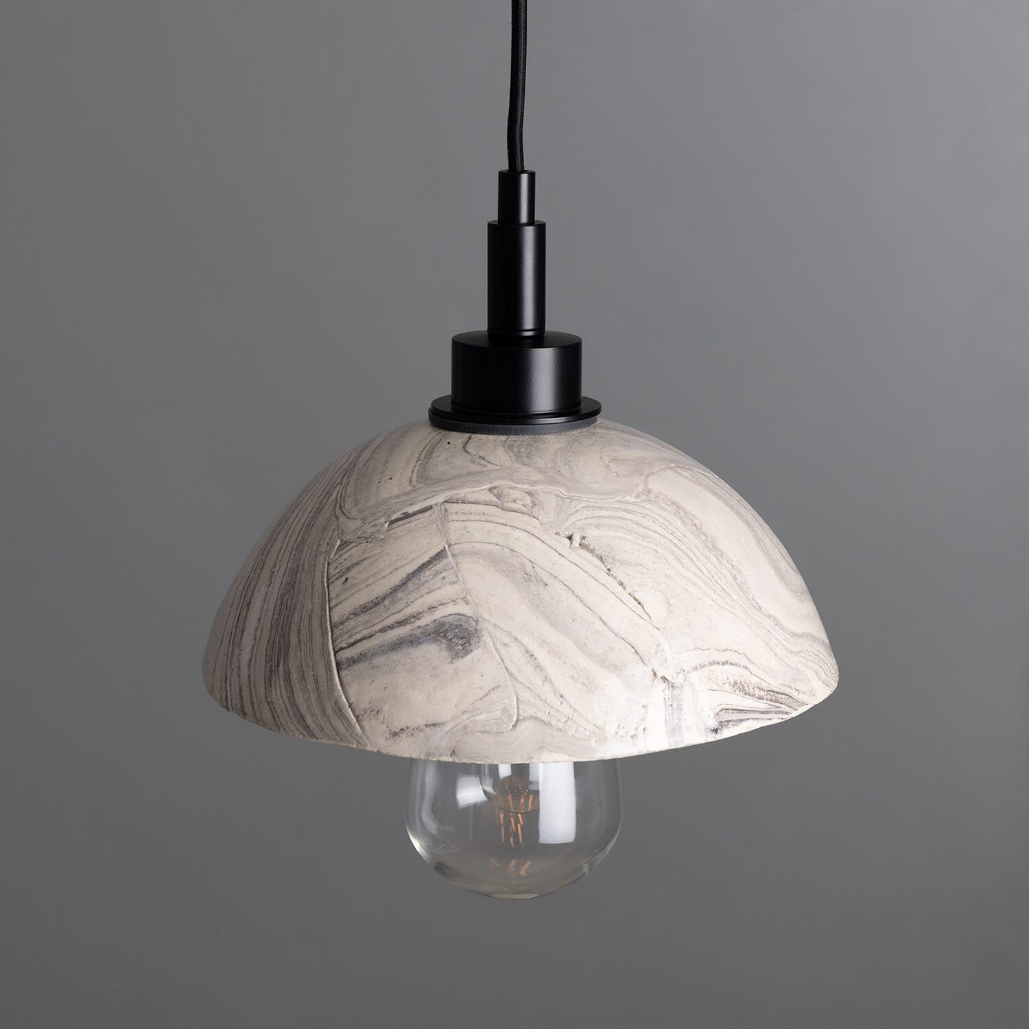 Ravelle Marmorierte Keramik Kuppel Badezimmer Pendelleuchte 20cm IP44