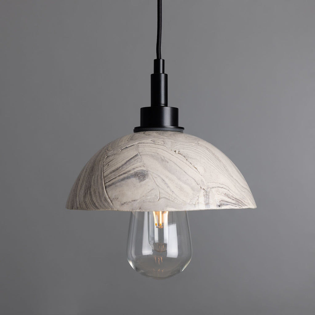 Ravelle Marmorierte Keramik Kuppel Badezimmer Pendelleuchte 20cm IP44