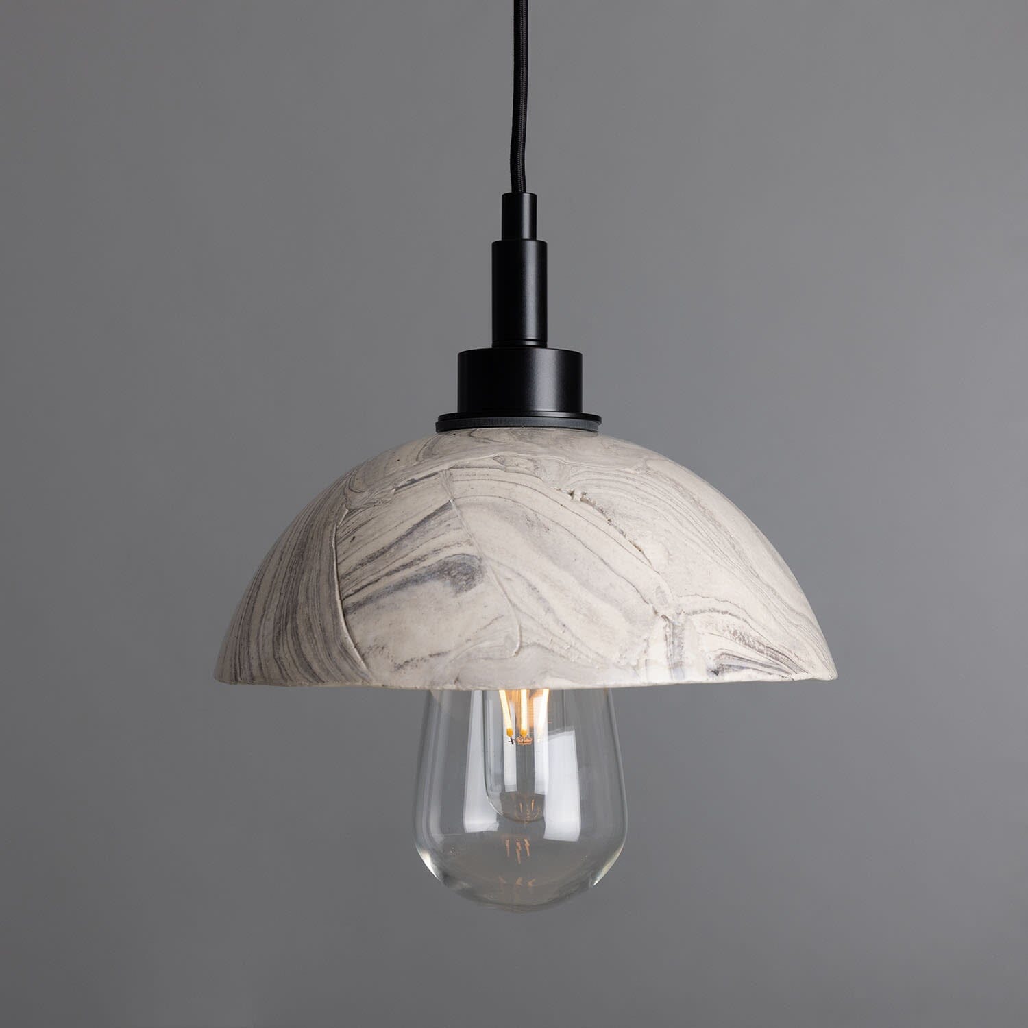 Ravelle Marmorierte Keramik Kuppel Badezimmer Pendelleuchte 20cm IP44
