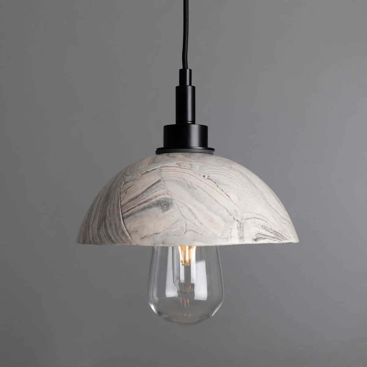 Ravelle Marmorierte Keramik Kuppel Badezimmer Pendelleuchte 20cm IP44
