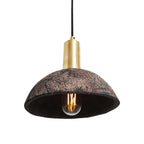 Lampa suspendată cu dom ceramic organic Liora 20cm din lut negru