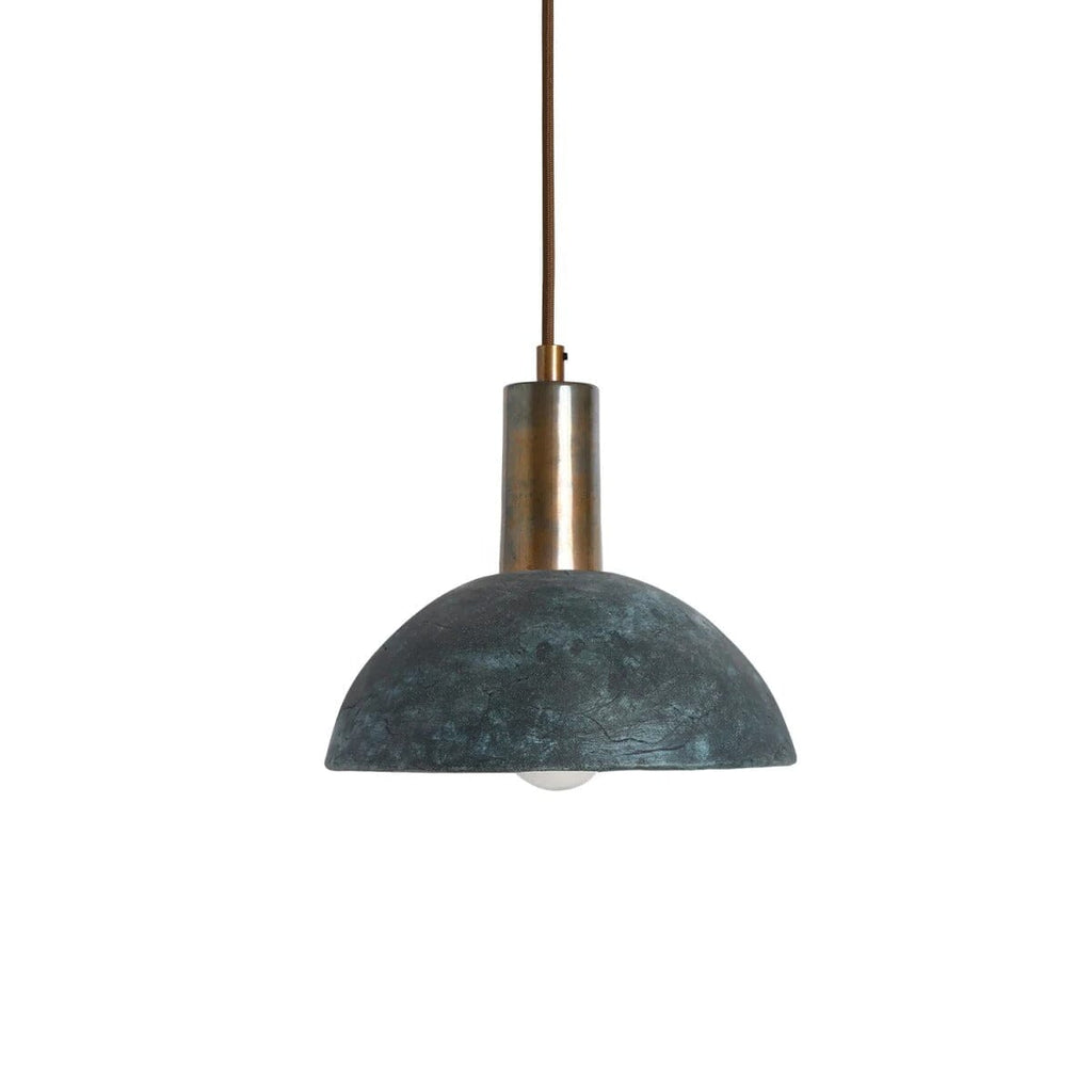 Liora | Organische Keramik-Dome-Hängelampe 20 cm in Blau Erde