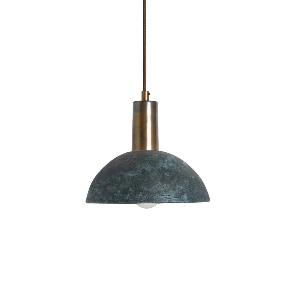 Liora | Organische Keramik-Dome-Hängelampe 20 cm in Blau Erde