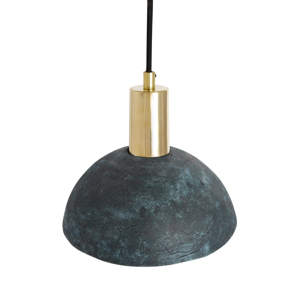 Liora | Organische Keramik-Dome-Hängelampe 20 cm in Blau Erde