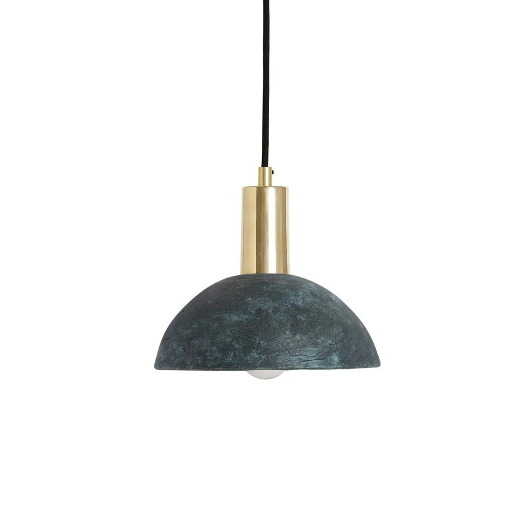 Liora | Organische Keramik-Dome-Hängelampe 20 cm in Blau Erde