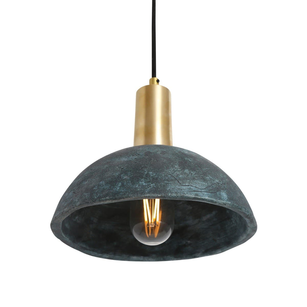 Liora | Organische Keramik-Dome-Hängelampe 20 cm in Blau Erde