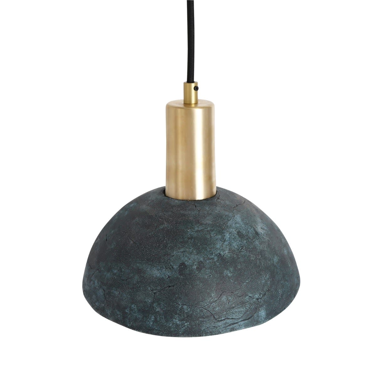 Liora | Organische Keramik-Dome-Hängelampe 20 cm in Blau Erde
