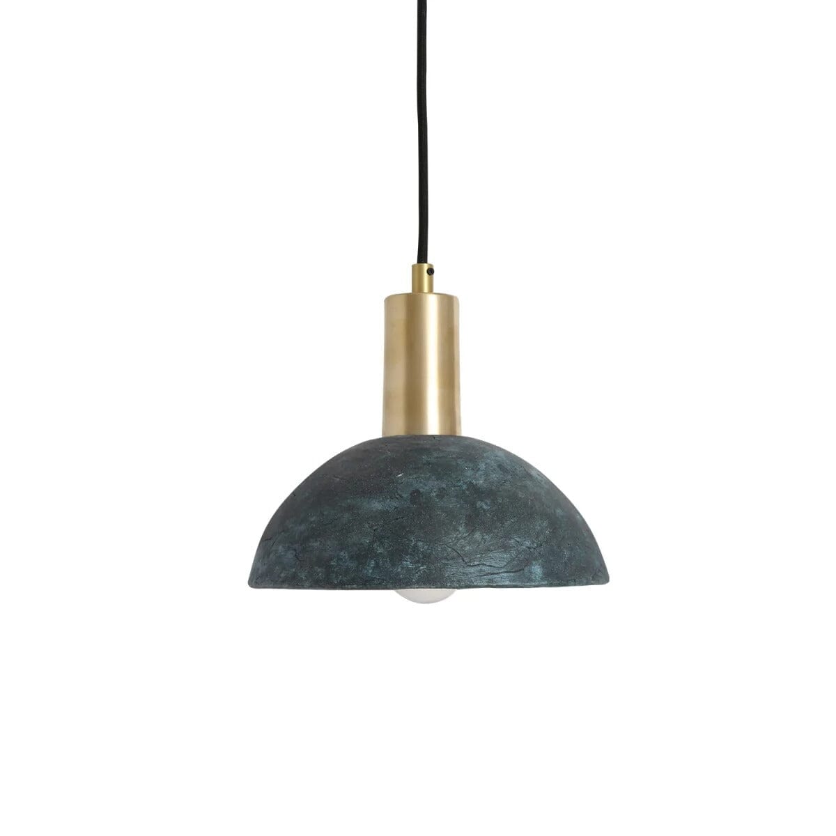 Liora | Organische Keramik-Dome-Hängelampe 20 cm in Blau Erde