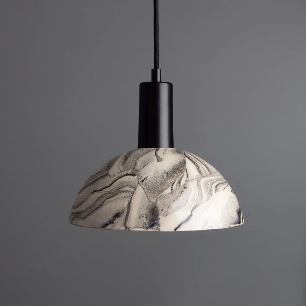 Auretta Marbled Ceramic Dome Pendant Light 20cm