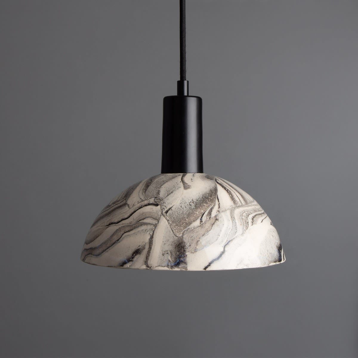 Auretta Marbled Ceramic Dome Pendant Light 20cm