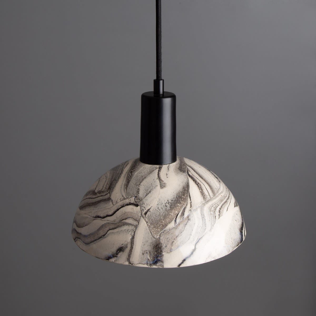 Auretta Marbled Ceramic Dome Pendant Light 20cm