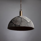 Liora Candeeiro Suspenso de Cúpula em Cerâmica Orgânica de Barro Preto, 37cm