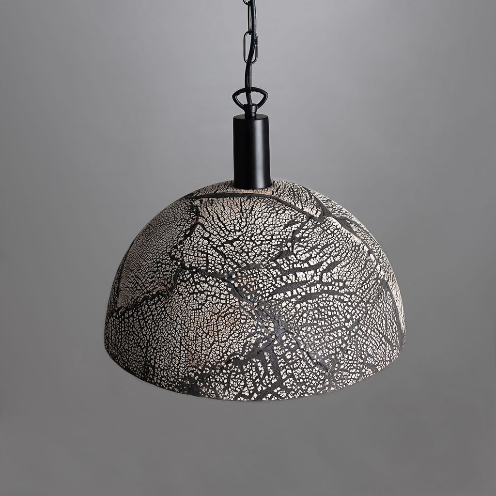 Liora Schwarze Ton Organische Keramische Kuppel Pendelleuchte, 37cm