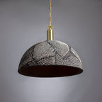 Liora Candeeiro Suspenso de Cúpula em Cerâmica Orgânica de Barro Preto, 37cm
