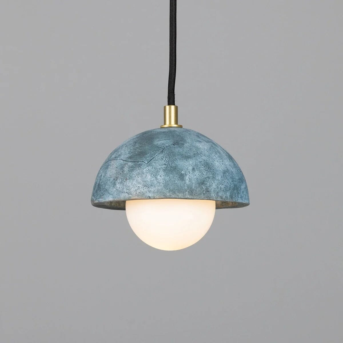 Lunari | Kompakte Keramik-Kuppel-Hängeleuchte, 14 cm, Blau Erde