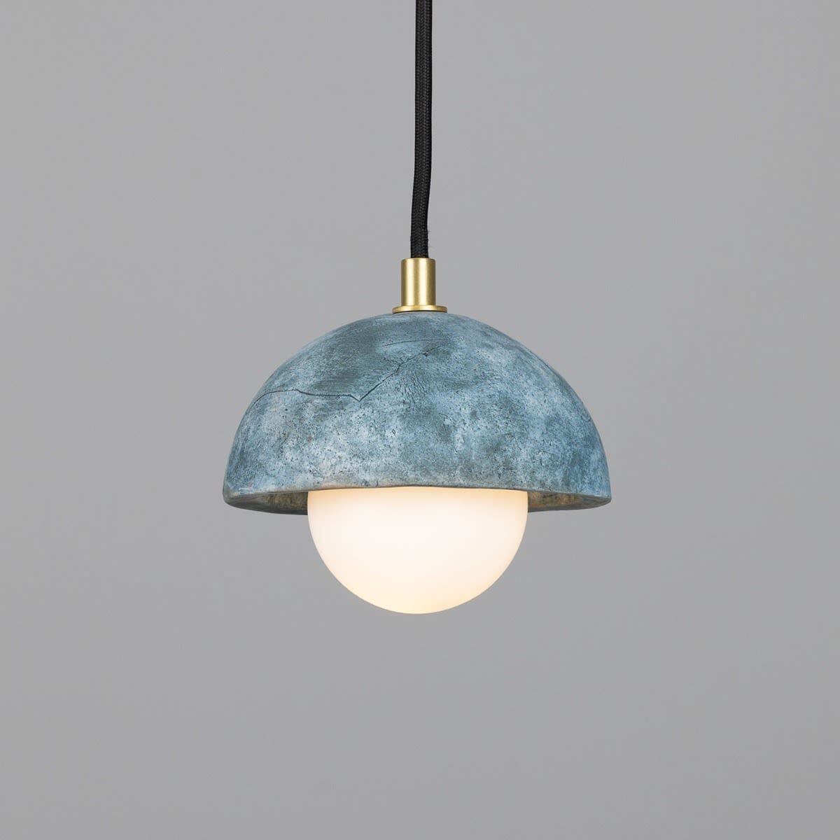Lunari | Kompakte Keramik-Kuppel-Hängeleuchte, 14 cm, Blau Erde