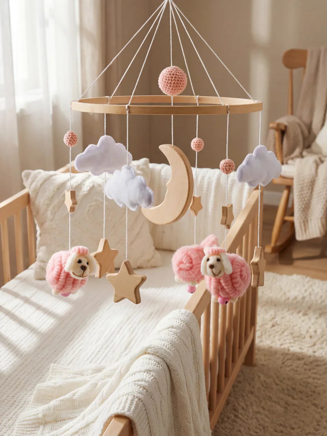 Wooden Baby Mobile For Crib And Nursery Room Decor