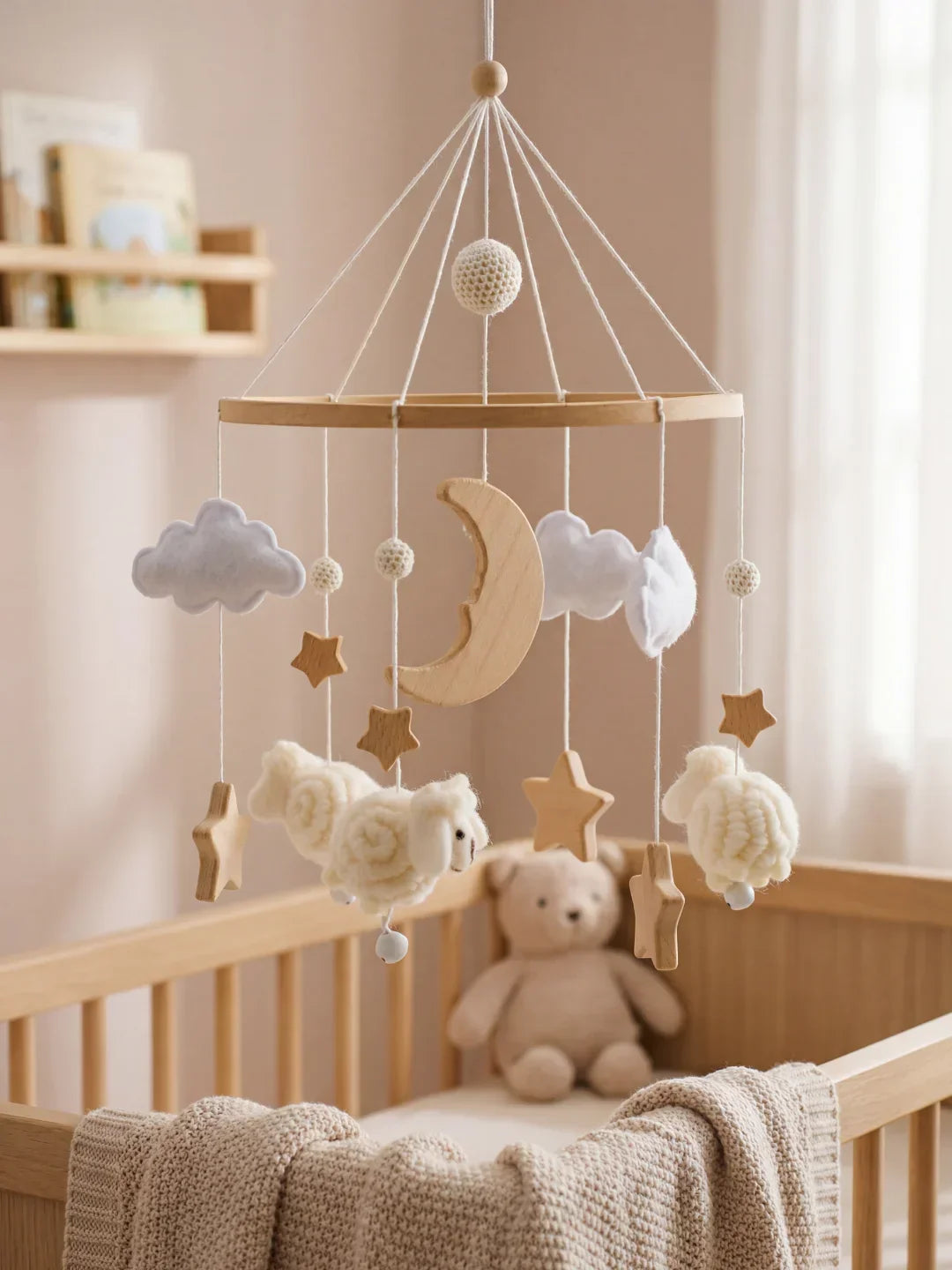 Wooden Baby Mobile For Crib And Nursery Room Decor