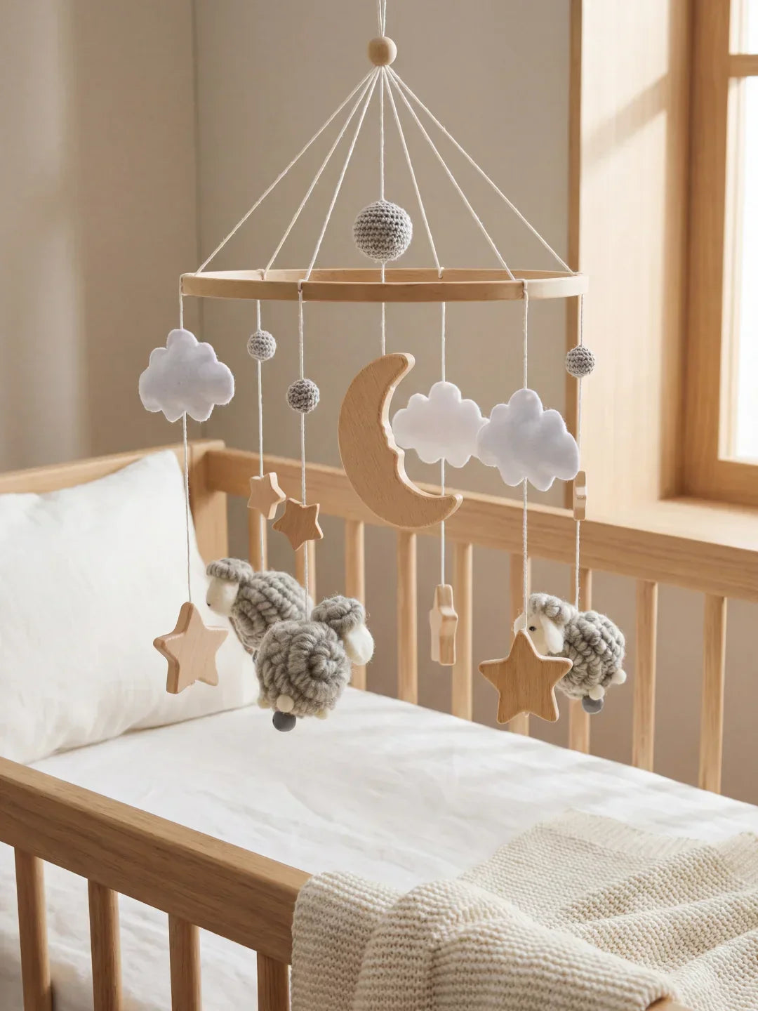 Wooden Baby Mobile For Crib And Nursery Room Decor