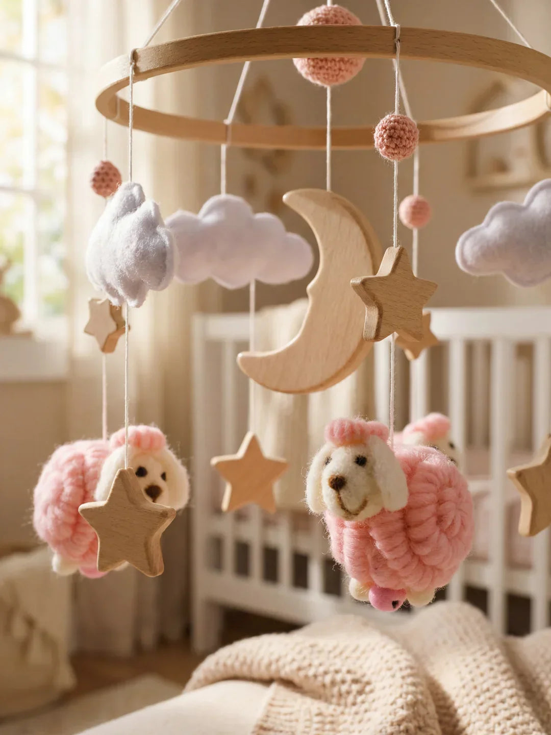 Wooden Baby Mobile For Crib And Nursery Room Decor