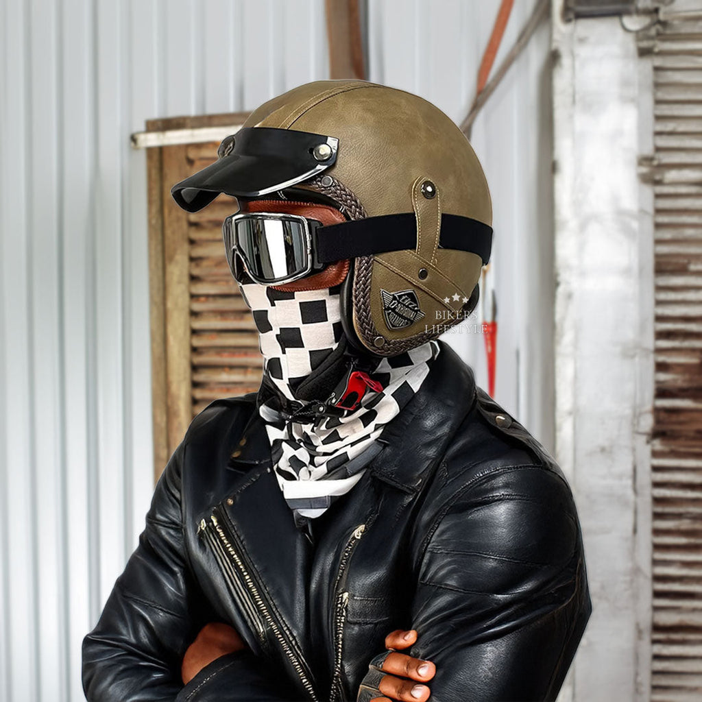 DOT ve ECE Sertifikalı MotoJet Vintage Chopper Kaskı