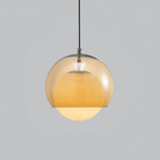 مصباح معلق بظل بني دافئ من لومة نوفا بزجاج غلوب حليبي