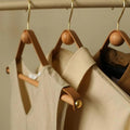Leather And Wood Hanger Set For Stylish Wardrobe Organization