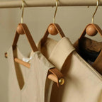 Leather And Wood Hanger Set For Stylish Wardrobe Organization
