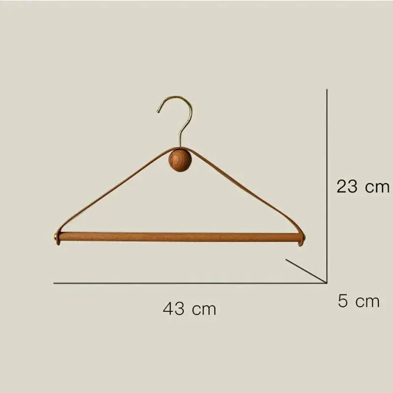 Leather And Wood Hanger Set For Stylish Wardrobe Organization