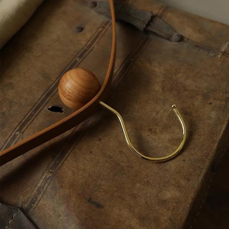 Leather And Wood Hanger Set For Stylish Wardrobe Organization