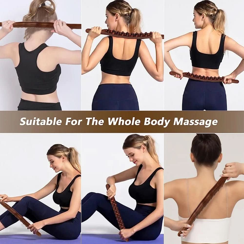 Luxury wooden Gua Sha massage stick | Promotes blood circulation & muscle relaxation