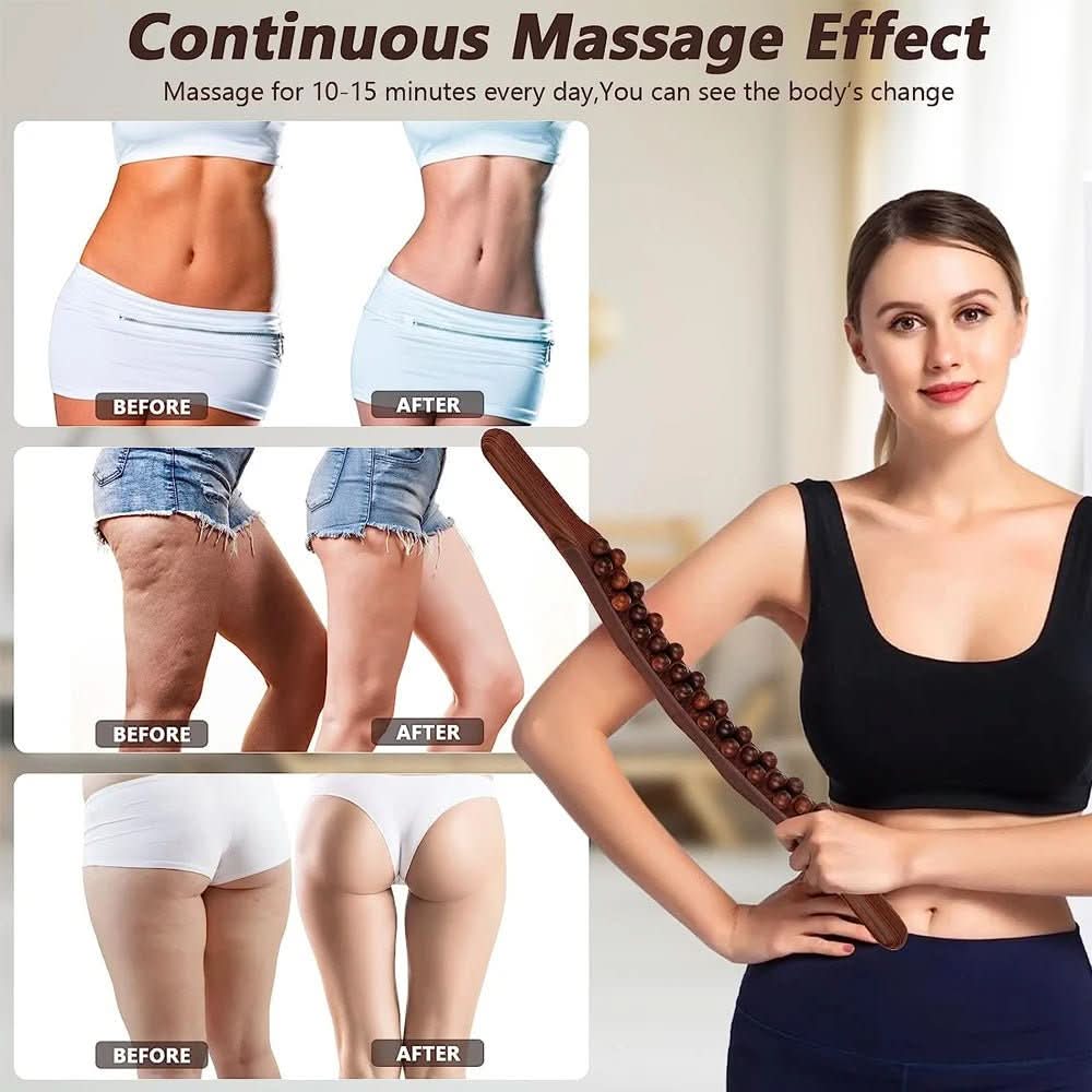 Luxury wooden Gua Sha massage stick | Promotes blood circulation & muscle relaxation