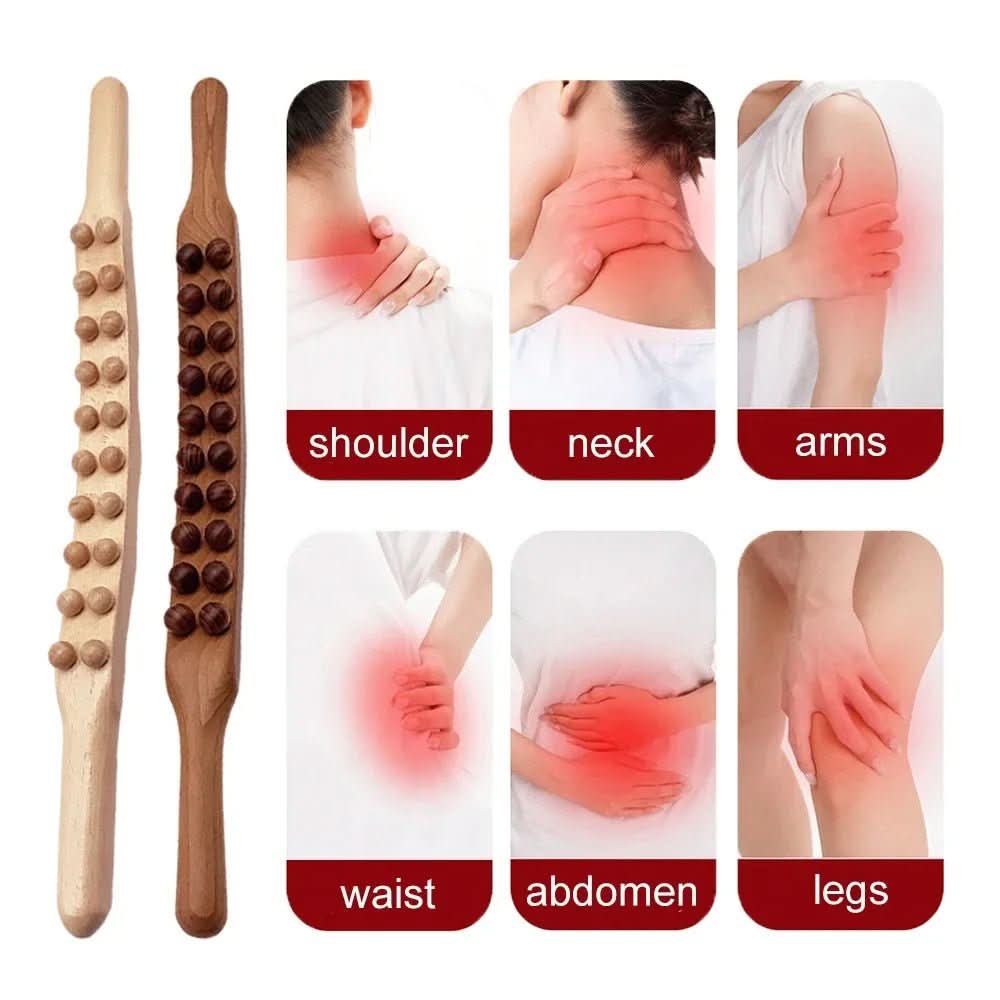 Luxury wooden Gua Sha massage stick | Promotes blood circulation & muscle relaxation