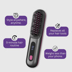 Brosse Lissante Sans Fil Pro Ionic Pour Contrôle des Frisottis Prête pour le Voyage