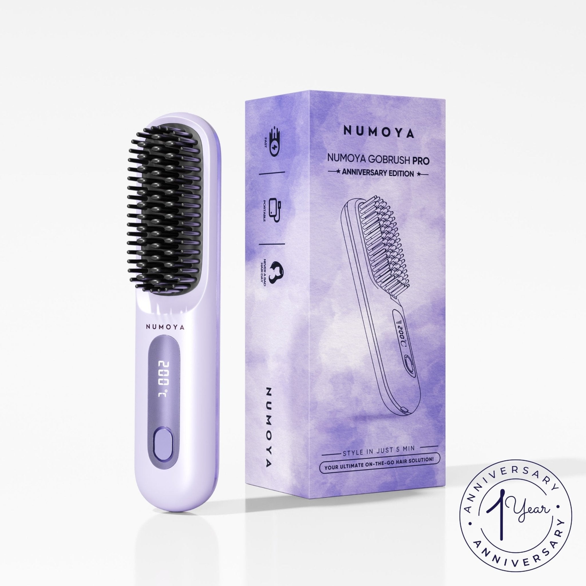 Brosse Lissante Sans Fil Pro Ionic Pour Contrôle des Frisottis Prête pour le Voyage