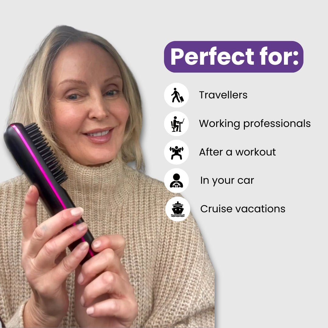 Brosse Lissante Sans Fil Pro Ionic Pour Contrôle des Frisottis Prête pour le Voyage