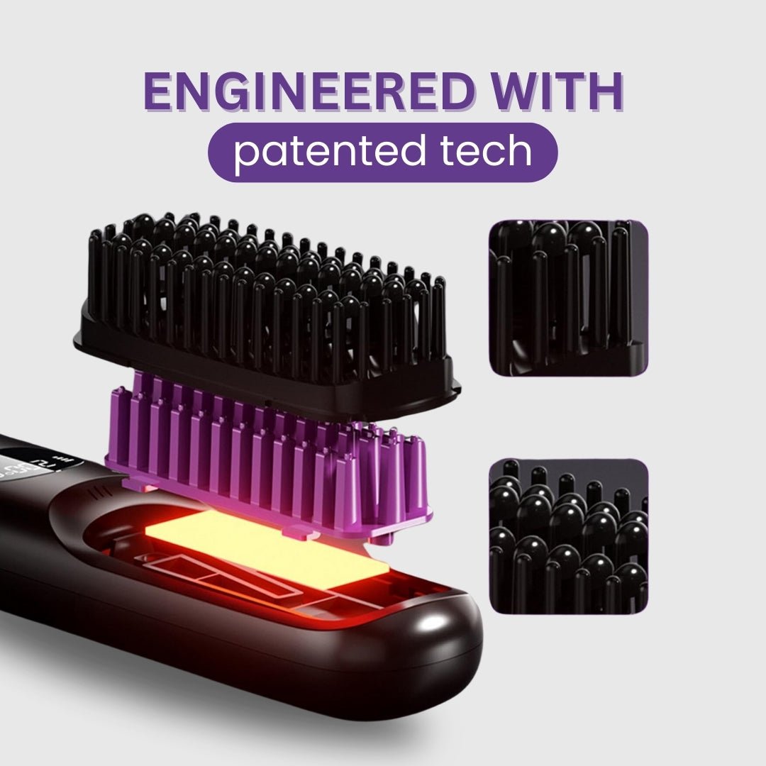 Brosse Lissante Sans Fil Pro Ionic Pour Contrôle des Frisottis Prête pour le Voyage