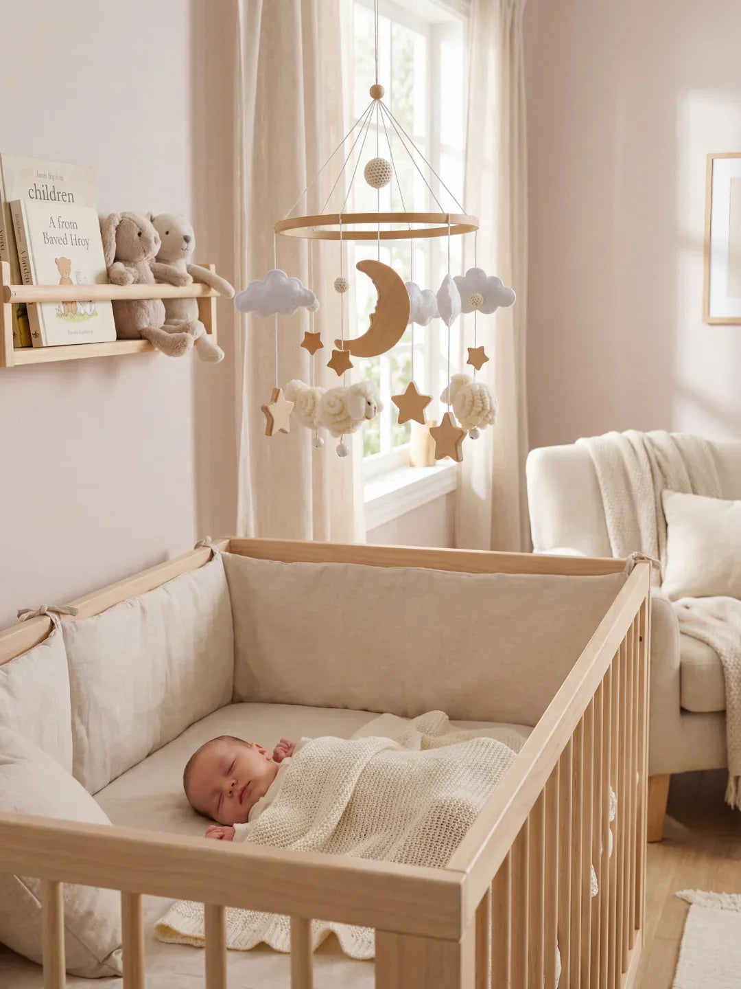 Wooden Baby Mobile For Crib And Nursery Room Decor