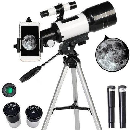 Professional Astronomical Telescope 70mm Aperture, 300mm Focal Length With Easy Setup For Stargazing And Nature