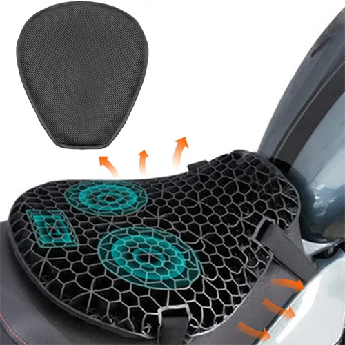 RiderEase Gel Seat Pad For Motorcycles With Shock Absorption And Anti Slip