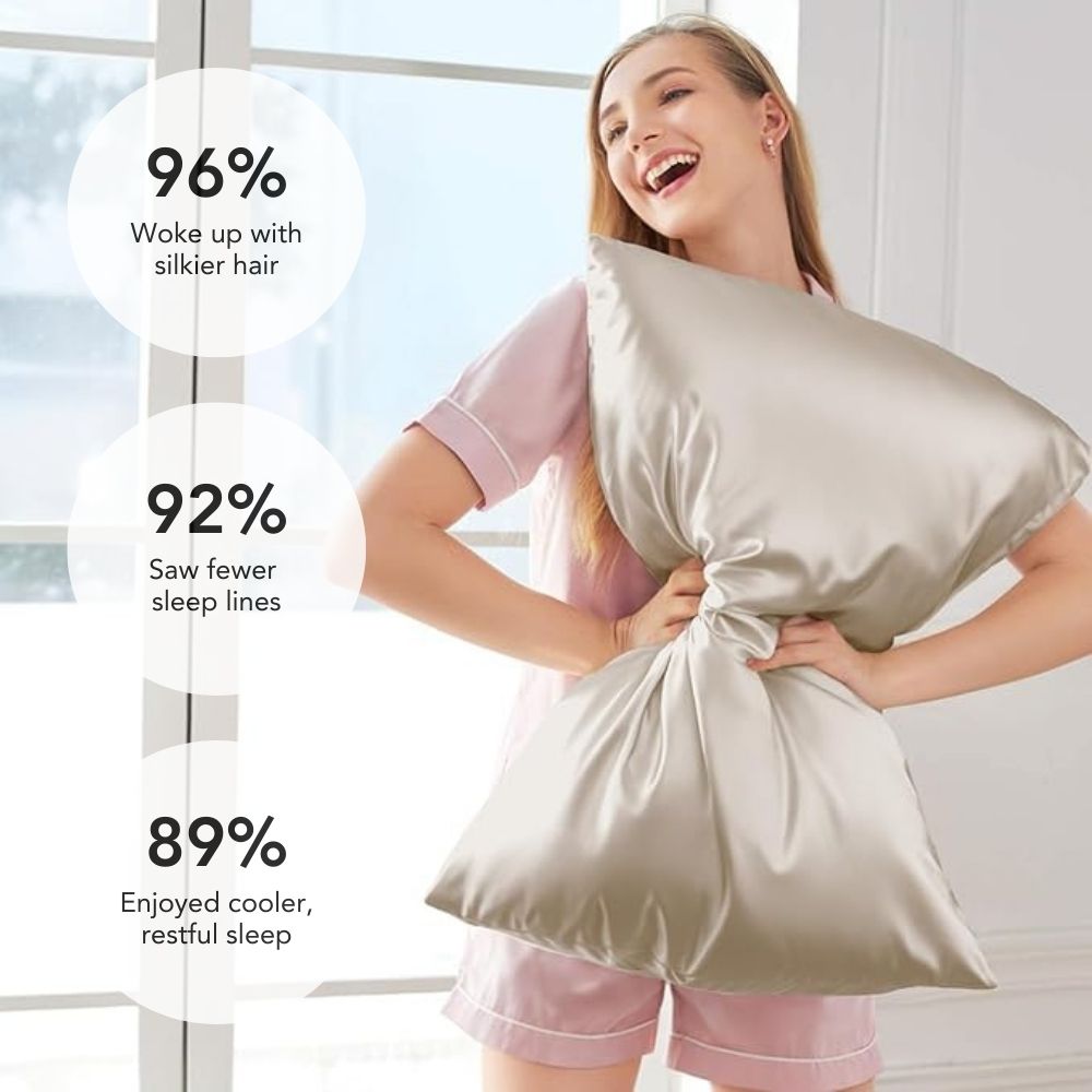 Sarung Bantal Sutera Satin Sesuai untuk Bantal Kontur untuk Penggunaan Malam