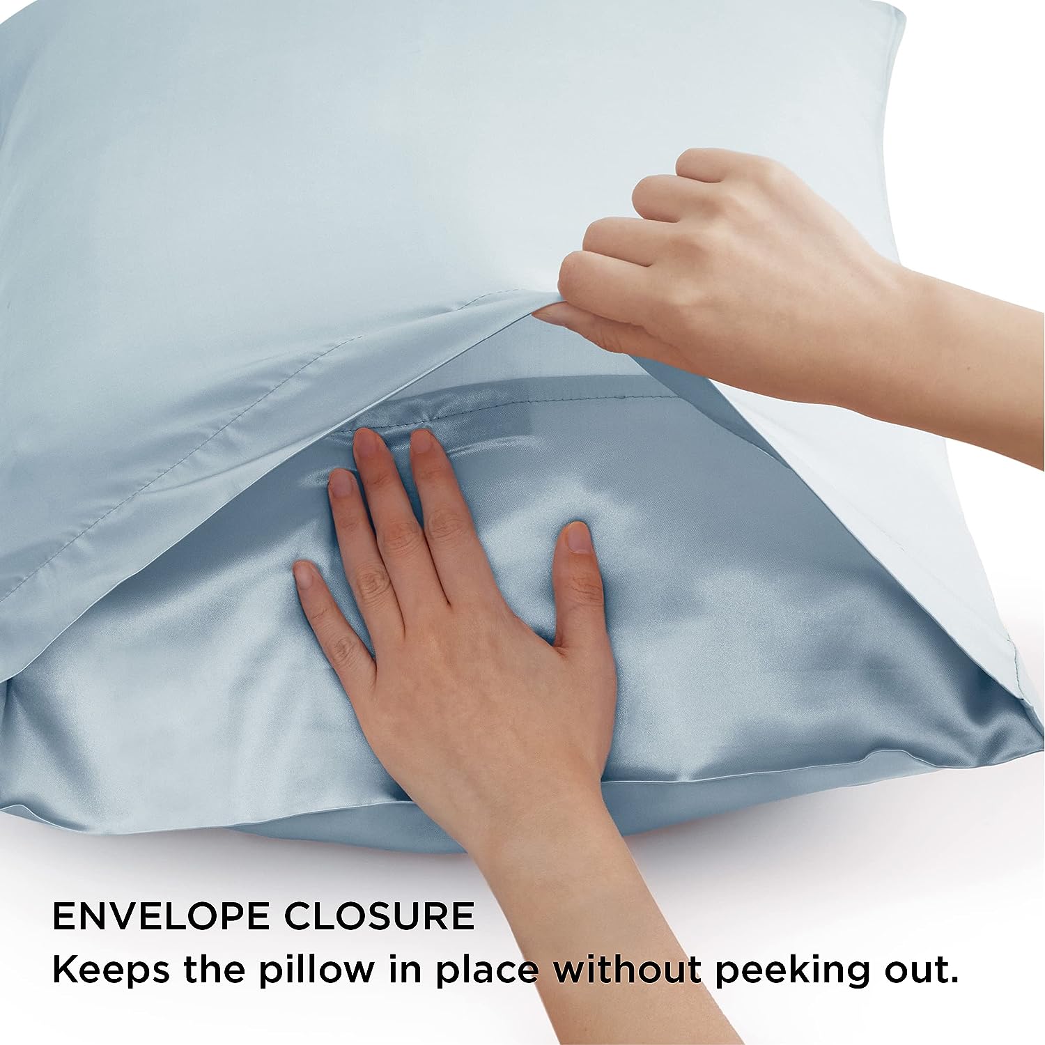 Contour Pillow Compatible Silk Satin Pillowcase For Night Use