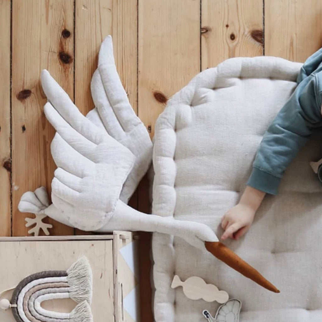 LumaSwan Glide Børneværelsesuro i Hvid Pink Beige Blød Berøring