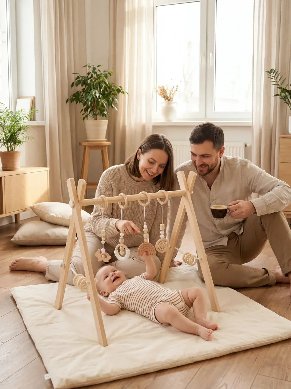 Long-Lasting Wooden Activity Arch – Sensory Toy Gym for Ages 0–3